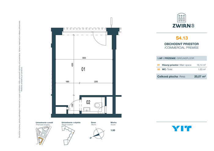 Nebytový priestor s výkladom do ulice pre služby ako napríklad kaderníctvo, kozmetika, nechtové štúdio